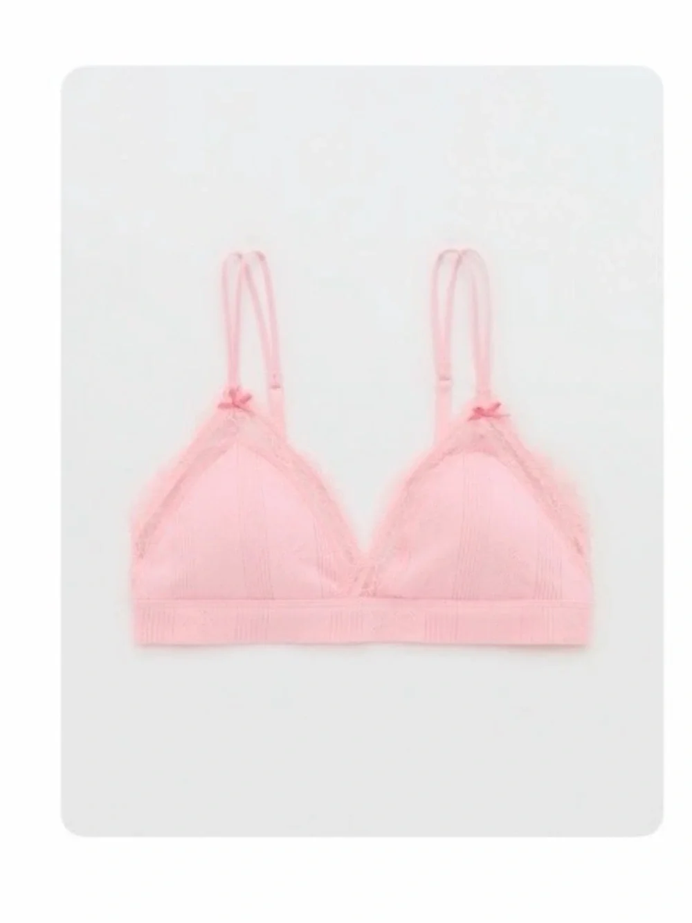 Aerie superchill pointelle padded Triangle Bralette - Pink xl